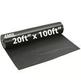 Black Poly Sheeting Tarp 4 Mil 20ftx100ft Thick Frosted Plastic Tarp