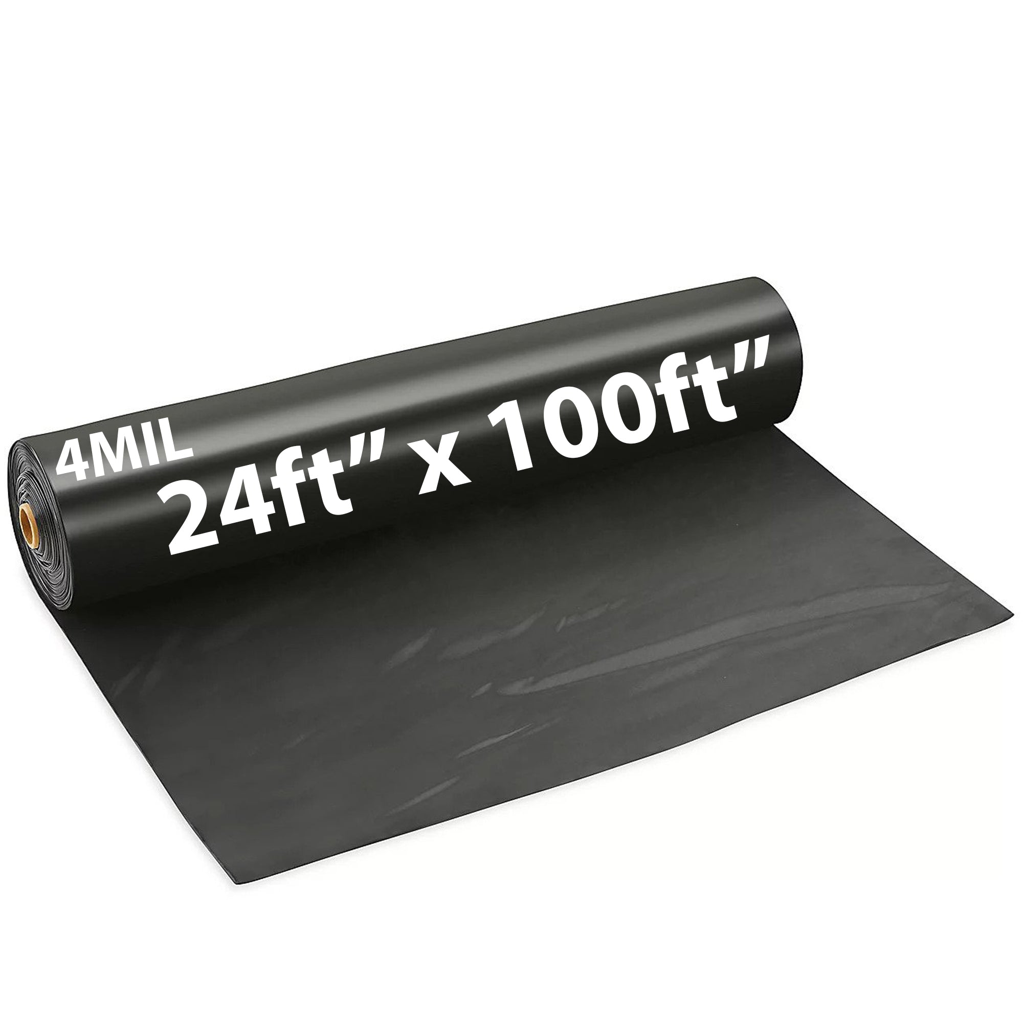 Black Poly Sheeting Tarp 4 Mil 24ftx100ft Thick Frosted Plastic Tarp