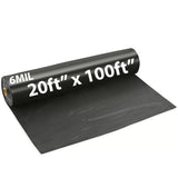 Black Poly Sheeting Tarp 6 Mil 20ft (width) X 100ft (Long)