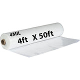 Clear Poly Tarp 4 mil 4ft X 50ft