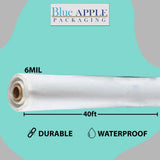 40ftX100ft Clear Poly Tarp 6 Mil Low Density LDPE 1 Roll