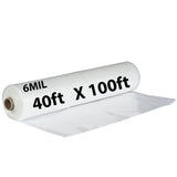 40ftX100ft Clear Poly Tarp 6 Mil Low Density LDPE 1 Roll