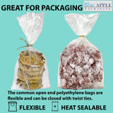 LDPE 1 mil 6"X3.5"X18" Clear Gusseted Poly Bags 