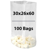 LDPE Clear Gusseted Poly Bags 2 mil 30" X 26" X 60" 100 Bags