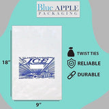 9X18 inches Ice Bags with Twist Ties Printed 1.2 Mil Metallocene (mPE)