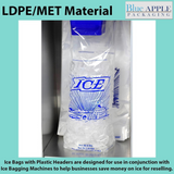11X19+4 BG+1.5 LP inches Ice Bags on Header Printed 8 lb 1.25 Mil