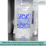11X19+4 BG+1.5 LP inches Ice Bags on Header Printed 8 lb 1.25 Mil
