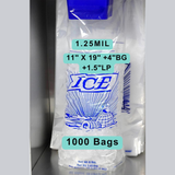 11X19+4 BG+1.5 LP inches Ice Bags on Header Printed 8 lb 1.25 Mil