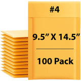 Kraft Bubble Mailer 9.5 X 14.5 - #4 Pack Of 100 Envelopes