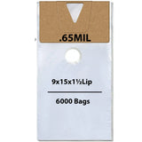 Doorknob Bags 0.65 Mil 9" X 15" + 1.5" Lip 6000 Bags