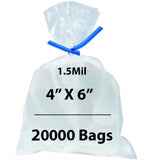 Flat Polypropylene Bags 1.5 Mil 4X6 inches 20000 Bags