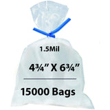 Flat Polypropylene Bags 1.5 Mil 4.75X6.75 inches 15000 Bags