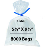 Flat Polypropylene Bags 1.5 Mil 5.75X9.75 inches 8000 Bags