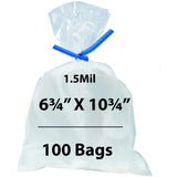 Flat Polypropylene Bags 1.5 Mil 6.75X10.75 inches 100 Bags