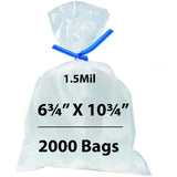 Flat Polypropylene Bags 1.5 Mil 6.75X10.75 inches 2000 Bags