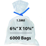 Flat Polypropylene Bags 1.5 Mil 6.75X10.75 inches 6000 Bags