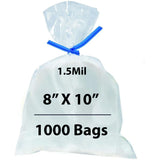 Flat Polypropylene Bags 1.5 Mil 8X10inches 1000 Bags