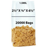 Clear Gusseted Polypropylene Bags 1.5 Mil 2.5X0.75X6.5 inches 20000 Bags