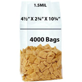 Gusseted Polypropylene Bags 1.5 Mil 4.5X2.75X10.75 inches 4000 Bags