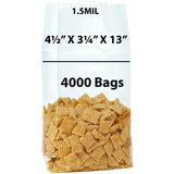 Gusseted Polypropylene Bags 1.5 Mil 4.5X3.25X13 inches 4000 Bags