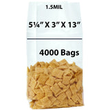 Gusseted Polypropylene Bags 1.5 Mil 5.25X3X13 inches 4000 Bags