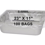 23X11 inches Poly Pan Liners 0.48 Mil Half Pan Shallow PTL