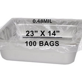 23X14 inches Poly Pan Liners 0.48 Mil Half Pan Med and Deep PTL