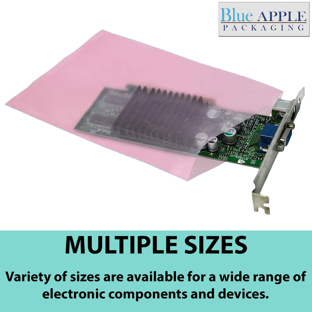 4x6 Pink Anti Static Poly Bags, 6 Mil, Flat