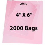 Pink Anti Static Bags 2 Mil 4" X 6" 2000 Bags