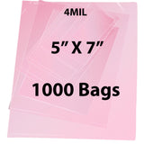 Anti Static Bags Flat 4 Mil 5 inch (width) X 7 inch (Height) Pack of 1000 Bags