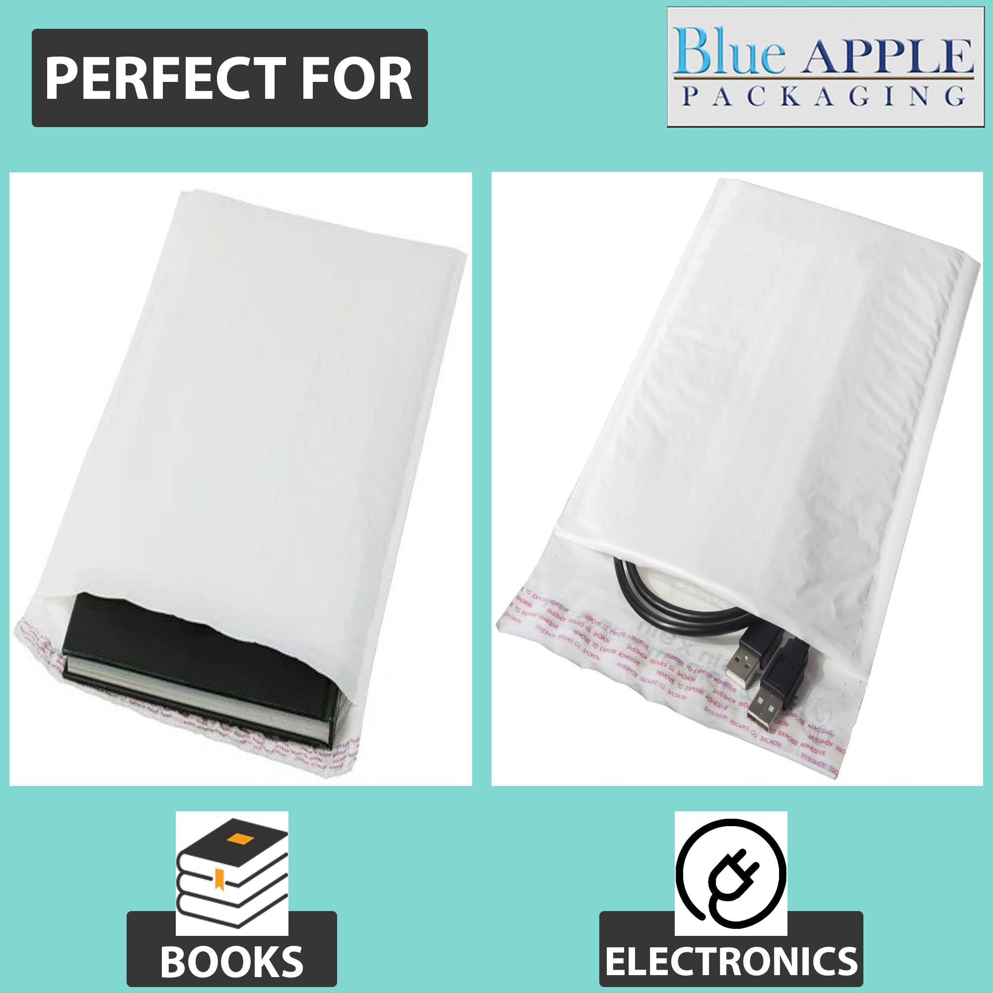 4 Sizes Bubble Mailer Bags Padded Envelop White Poly Mailing Mailers