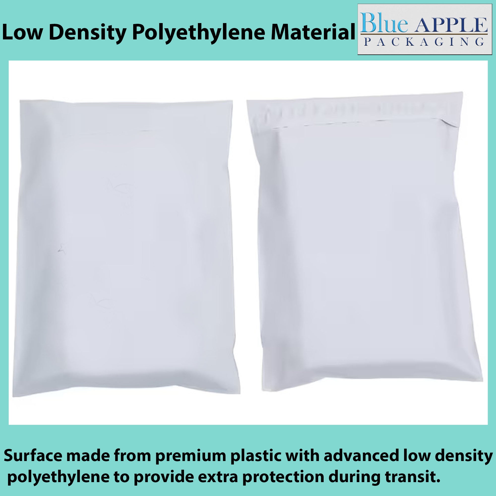 10 Blue Poly Mailer Bags – 12.5" X 15" (+2") Clothes & Packing Envelopes – 320x390+50mm