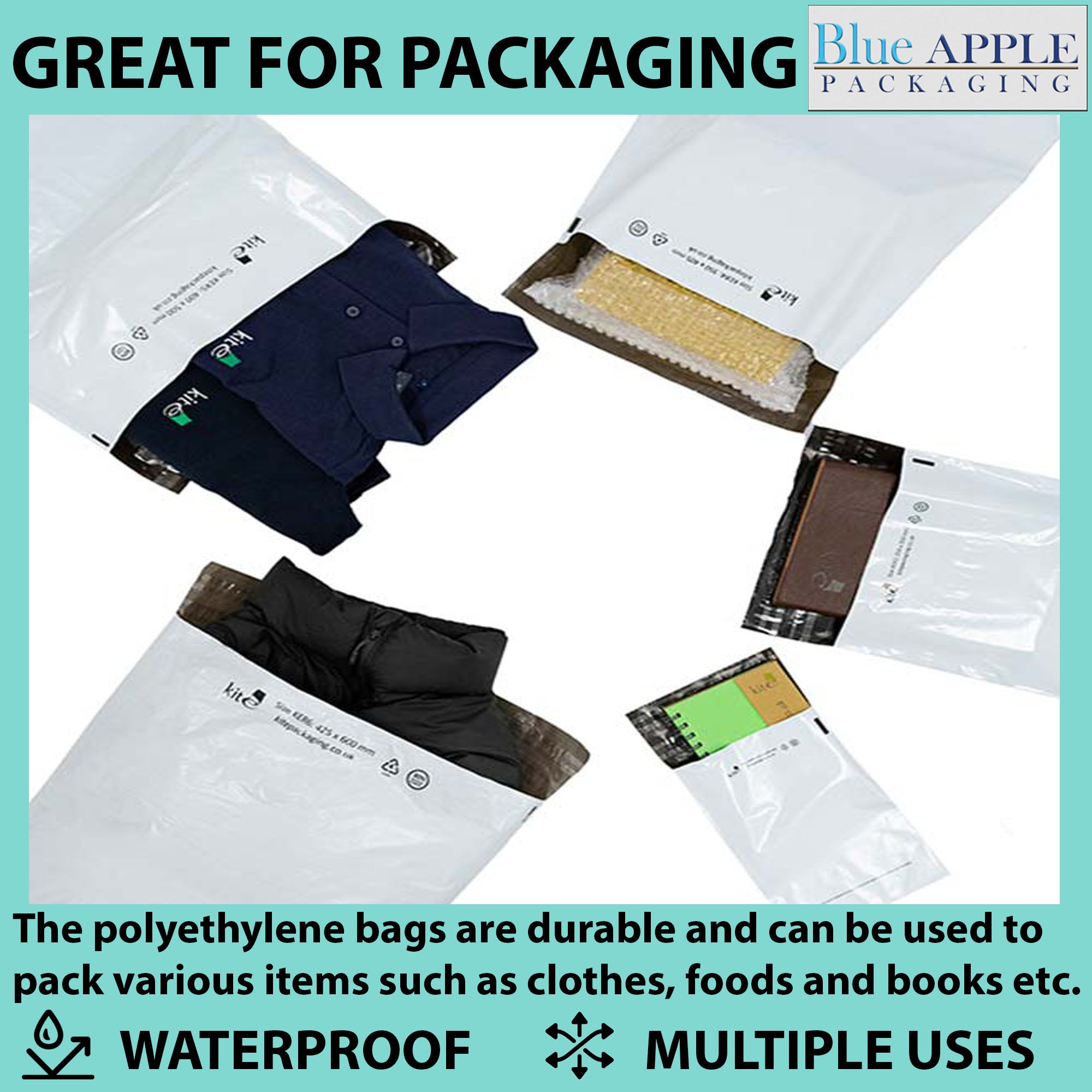 thumbnail image 2 of ValueMailers 24x24 Poly Bag Mailers – 2.5 Mil, 25 Pack, Shipping Envelopes 19x24 2 of 3