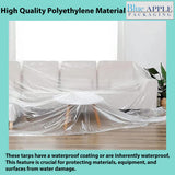 Clear Poly Sheeting Tarp 1Mil 9ftx400ft Thick Frosted Plastic Tarp