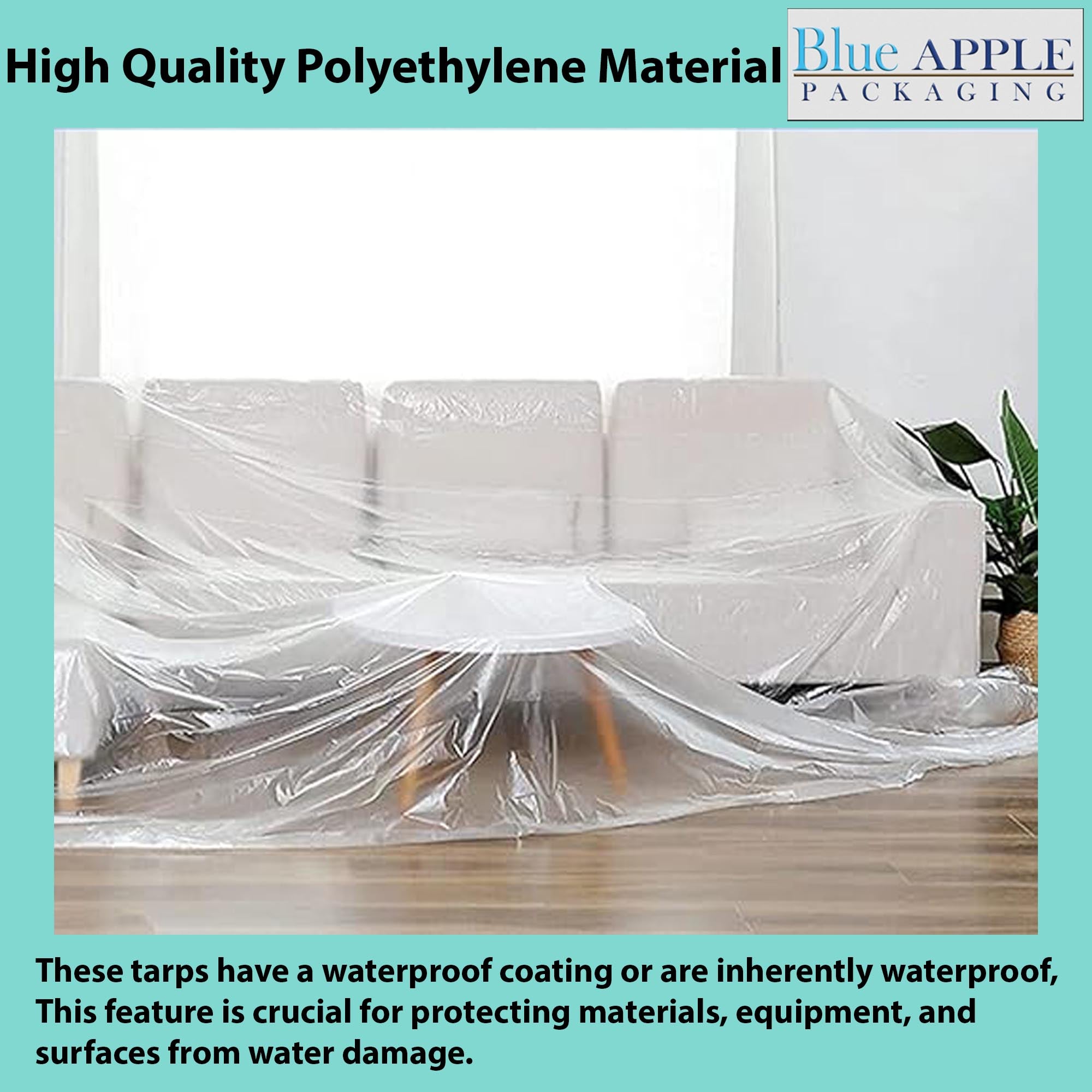 Clear Poly Sheeting Tarp 6 Mil 12ft (width) X 100ft (Long)