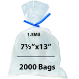 Clear Polypropylene bags Flat 1.5 Mil, 7.5 inch (width) X 13 inch (height) Pack of 2000 Bags