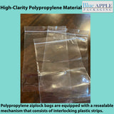 Polypropylene Ziplock Bags 2 Mil size 6 inch (width) X 6 inch (Height)
