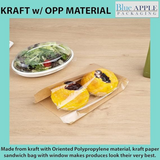 3.5X2.25X7.25 inches Paper Sandwich Bags 80 GSM Kraft w/OPP
