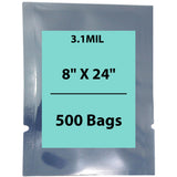 Static Shielding Bag 3.1 Mil, 8 inch (width) X 24 inch (height) Pack of 500 Bags