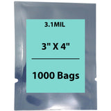 Static Shielding Bag 3.1 Mil, 3 inch (width) X 4 inch (height) Pack of 1000 Bags