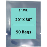 Static Shielding Bag 3.1 Mil, 20 inch (width) X 30 inch (height) Pack of 50 Bags
