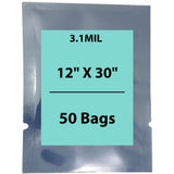 Static Shielding Bag 3.1 Mil, 12 inch (width) X 30 inch (height) Pack of 50 Bags