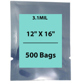 Static Shielding Bag 3.1 Mil, 12 inch (width) X 16 inch (height) Pack of 500 Bags