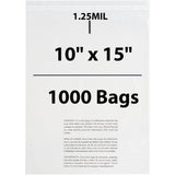 Poly Bags with suffocation warning 1.25 Mil 10 inch X 15 inch Pack of 1000 Bags