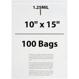 Poly Bags with suffocation warning 1.25 Mil 10 inch X 15 inch Pack of  100 Bags