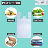 10X6X21 inches T Shirt Bags 0.65 Mil Plastronic® White (HDPE)