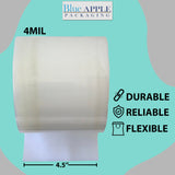 Food Grade Poly Tubing Roll Bags 4Mil-4.5x1075ft- Impulse Heat Sealer