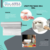 18X24 inches Utility Poly Bags with Twist Ties 0.6 mil HDPE