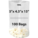 Clear Gusseted Poly bags 1 Mil, 5 inch X 4.5 inch X 15 inch Pack of 100 Bags