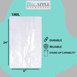 Clear Gusseted Poly bags 1 Mil, 6 inch X 4 inch X 24 inch